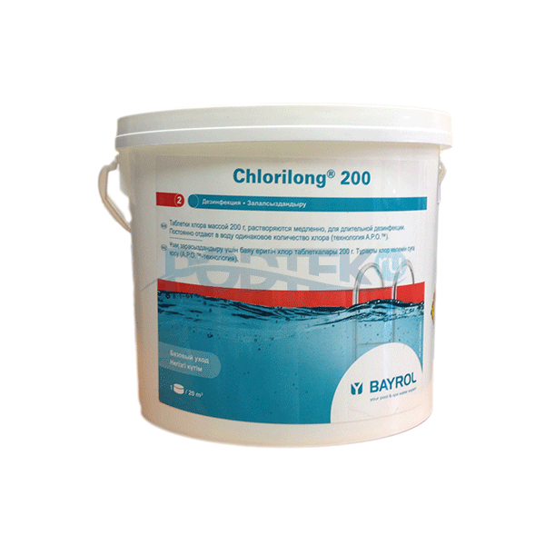 bayrol хлорилонг (chlorilong) 200, медленнорастворимые таблетки 5кг